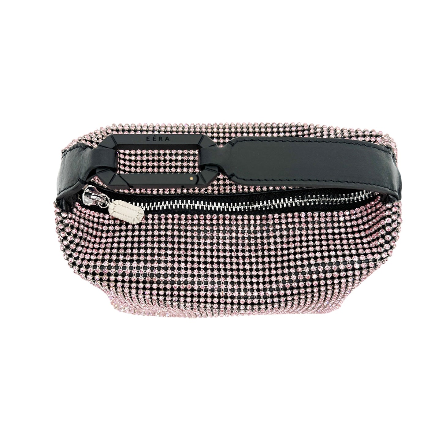 EERA Moon Bag Crystal Mesh Pink | Black Snap Hook