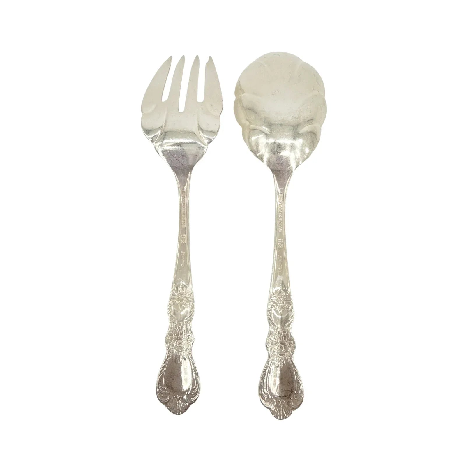 1847 ROGERS BROS Heritage Silver Plate Serving Set Casserole Spoon & Meat Fork - flyKAMP