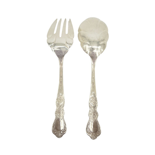 1847 ROGERS BROS Heritage Silver Plate Serving Set Casserole Spoon & Meat Fork