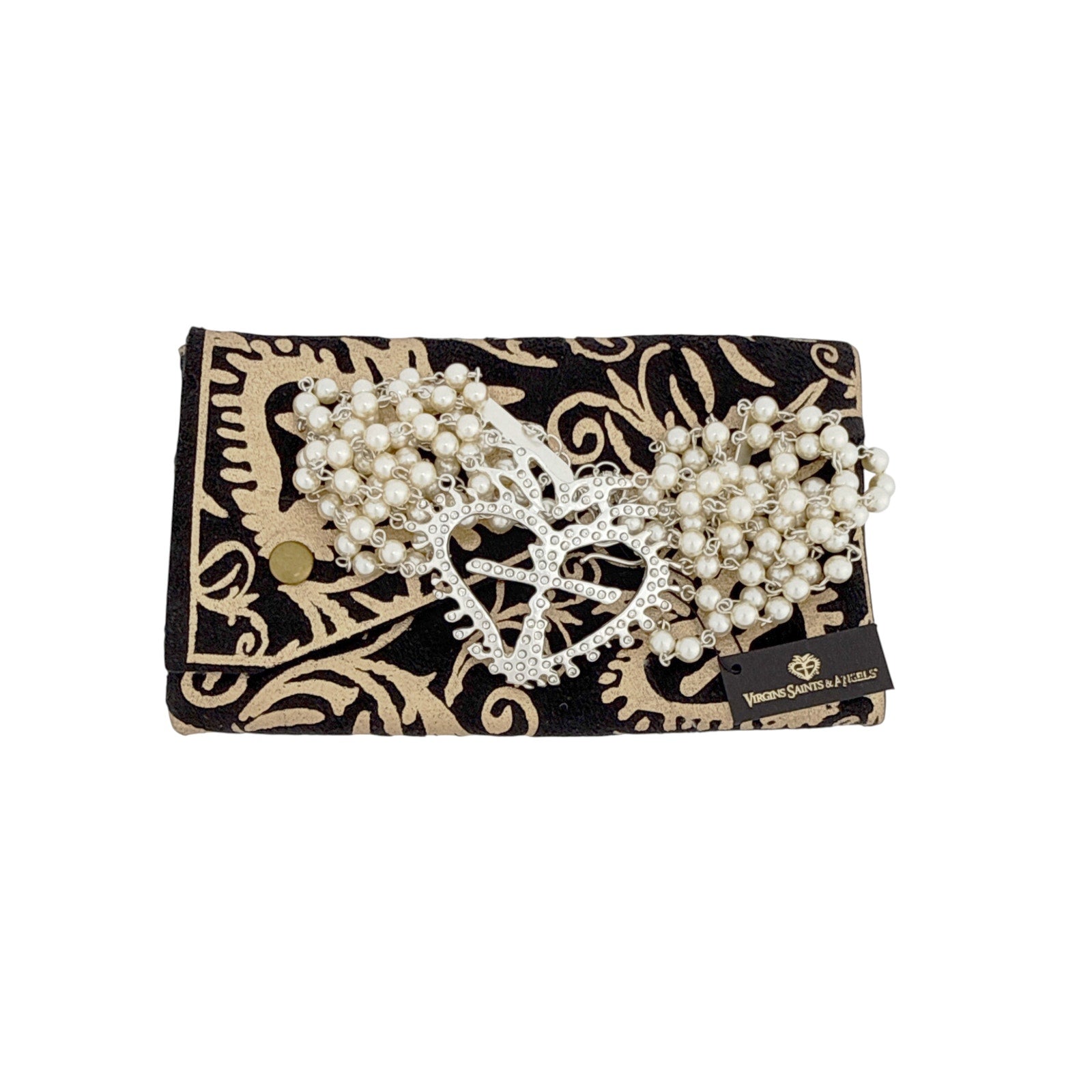 VIRGINS SAINTS & ANGELS VSA La Queen Collar Pearl & Silver 17.75" Virgins Saints & Angels