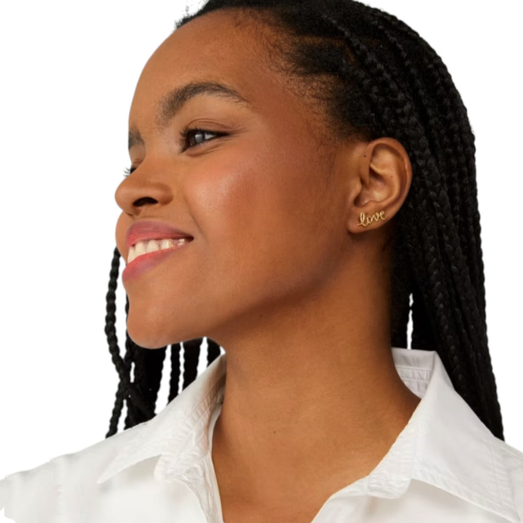 KATE SPADE New York Say Yes Love Earrings in Gold Kate Spade New York