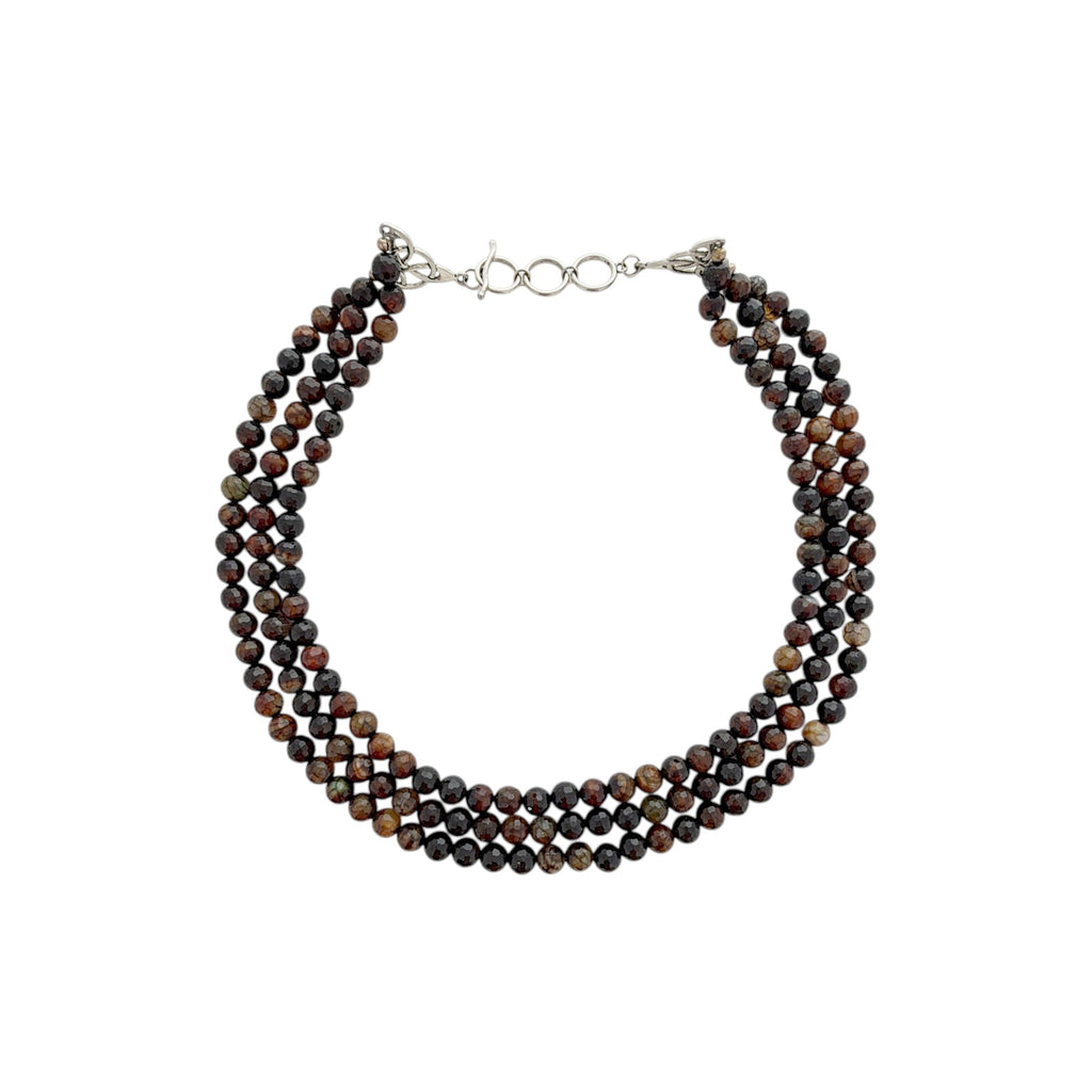 NECKLACE Triple-strand Faceted Gemstone None and/or Unknown