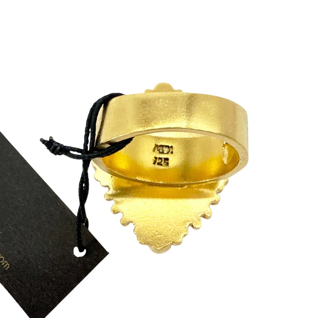 VIRGINS SAINTS & ANGELS VSA Petite Oval Cloister Fatima Ring in Gold 6 - flyKAMP
