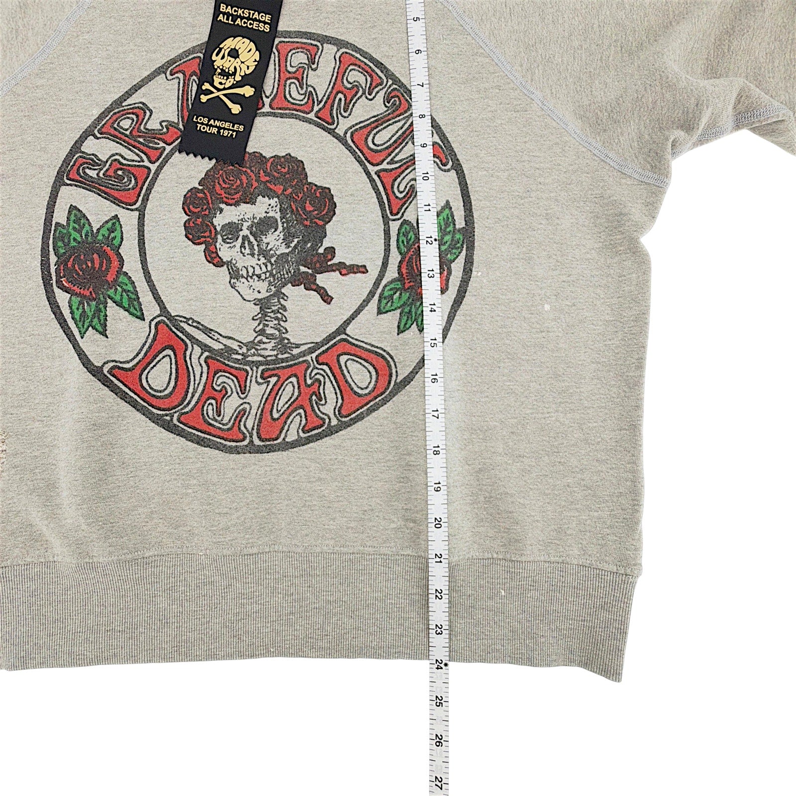 MADEWORN Grateful Dead Sugar Magnolia Shrunken Sweatshirt in Heather M Madeworn