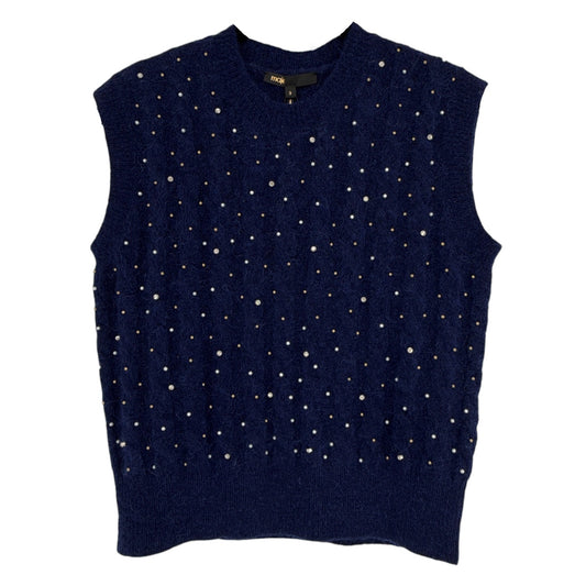 MAJE Maela Embellished Sweater Vest in Marine 3|L
