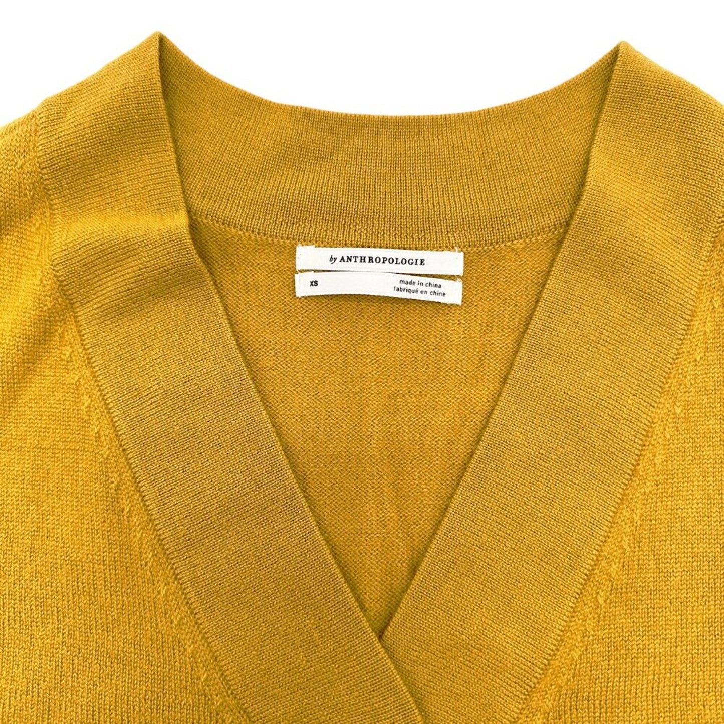 ANTHROPOLOGIE Araminta Pullover Sweater in Mustard Yellow XS