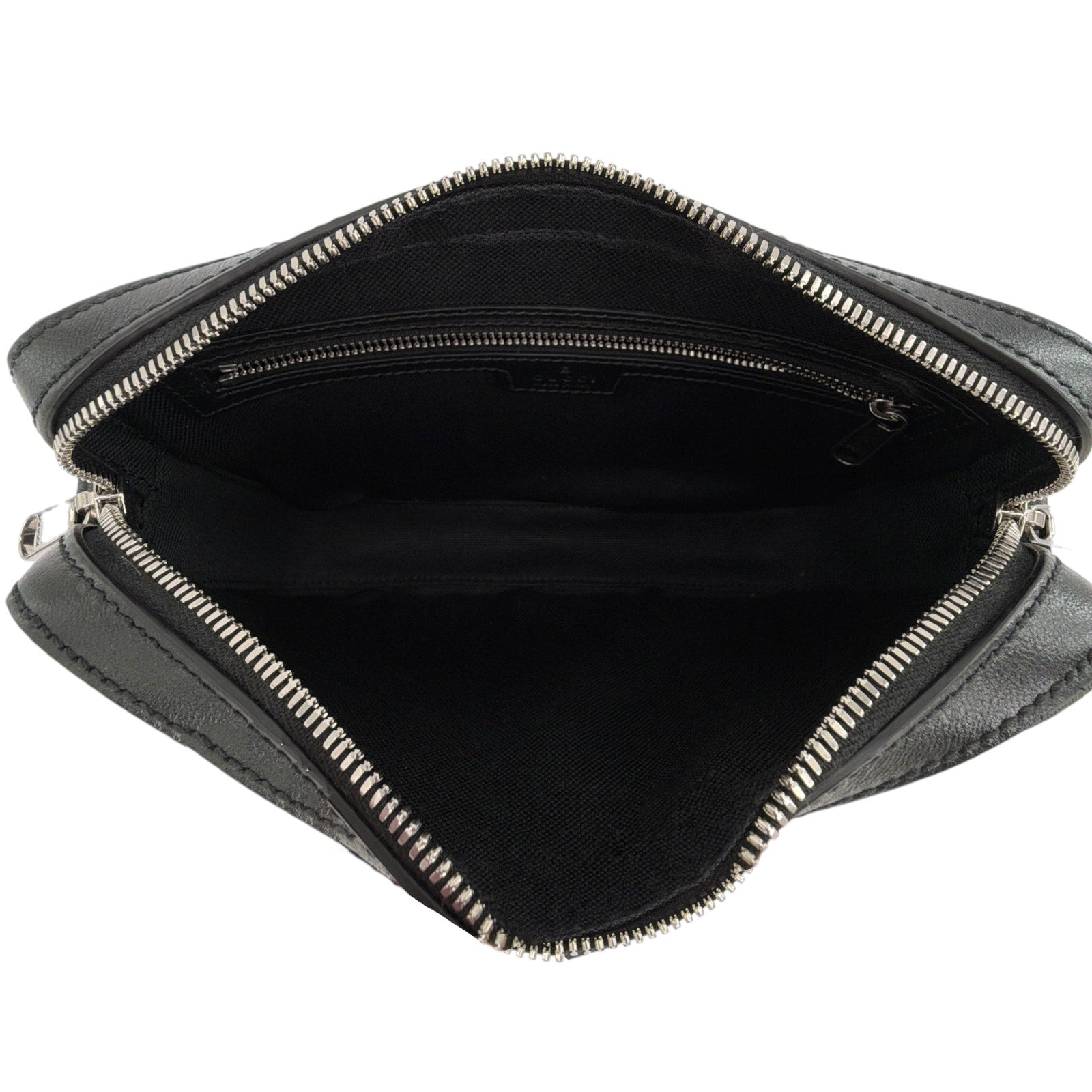 GUCCI GG Supreme Monogram Interlocking G Wrist & Shoulder Bag in Black Gucci