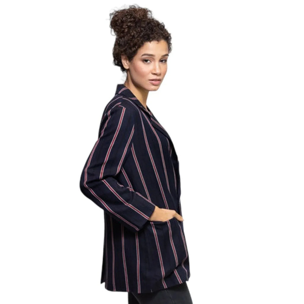 The GREAT. The Academy Blazer in Oxford Stripe 1|S - flyKAMP