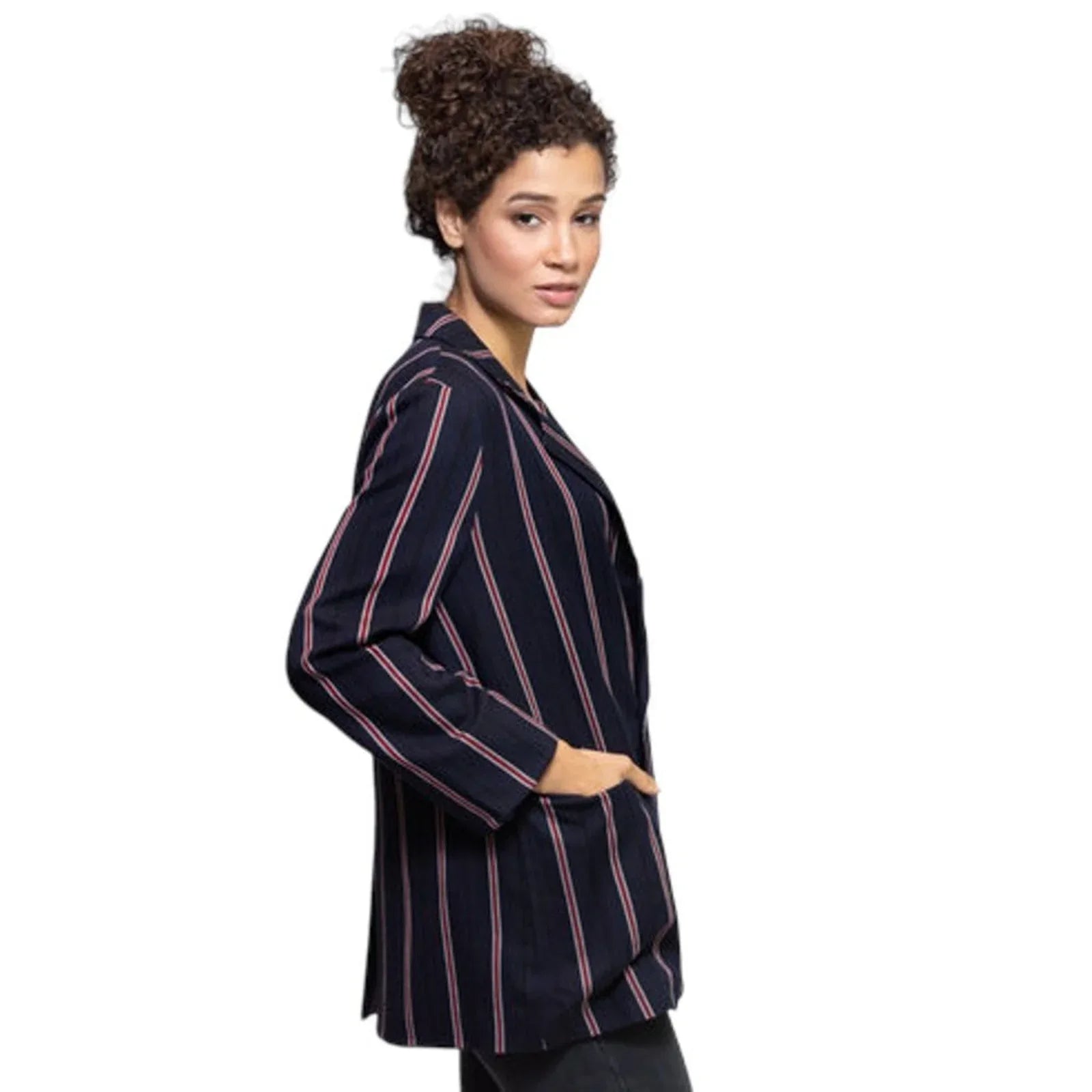 The GREAT. The Academy Blazer in Oxford Stripe 1|S - flyKAMP