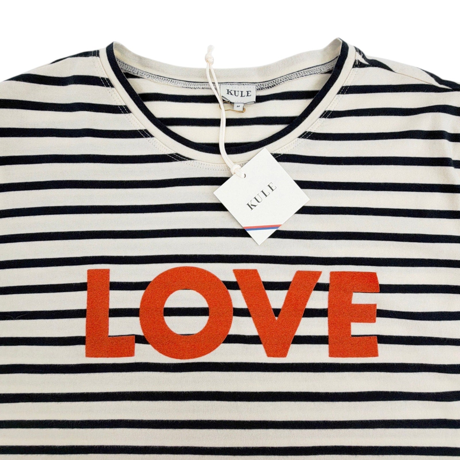 KULE The Modern Love Tee in Cream & Navy M Kule