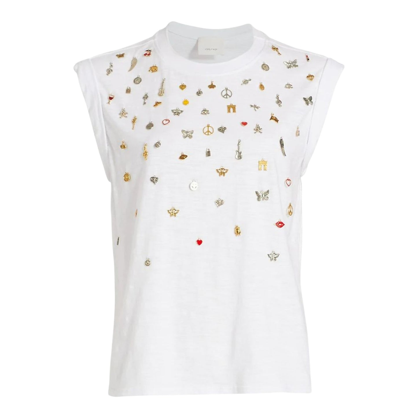 CINQ A SEPT Charm Bella Tee in White S