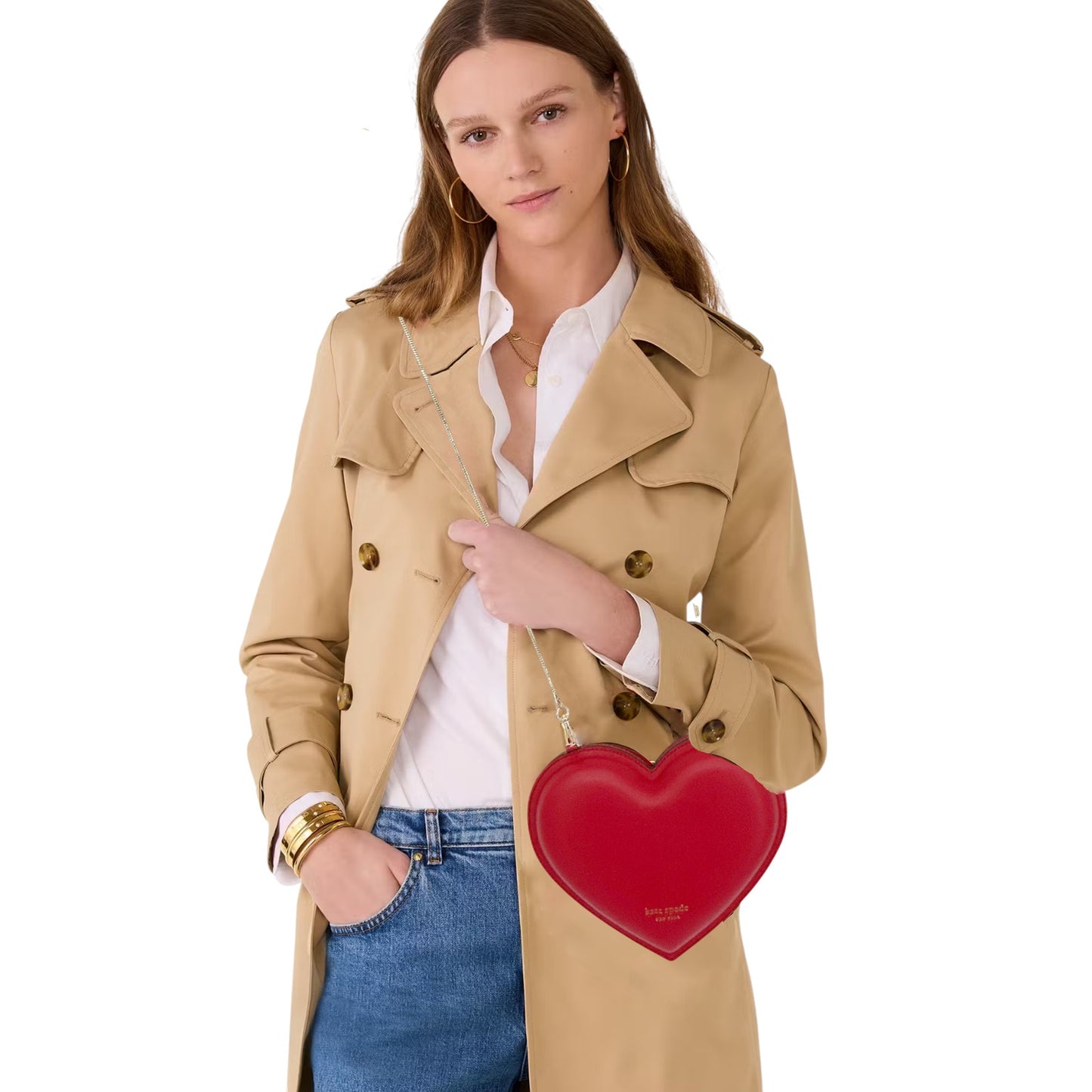 KATE SPADE New York 3D Heart Crossbody Bag+Logo Webbing Bag Strap