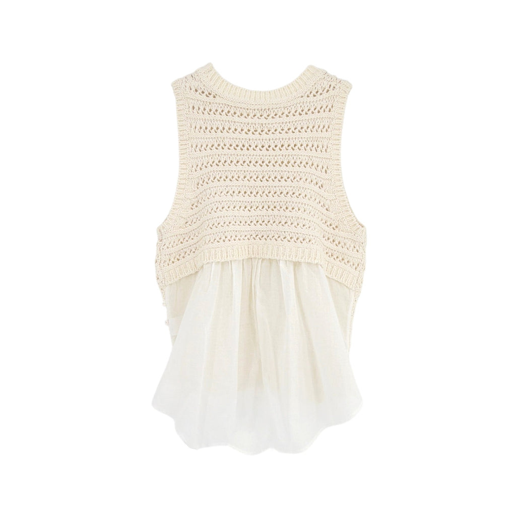 VERONICA BEARD Sade Mixed Media Tank in Ivory S Veronica Beard
