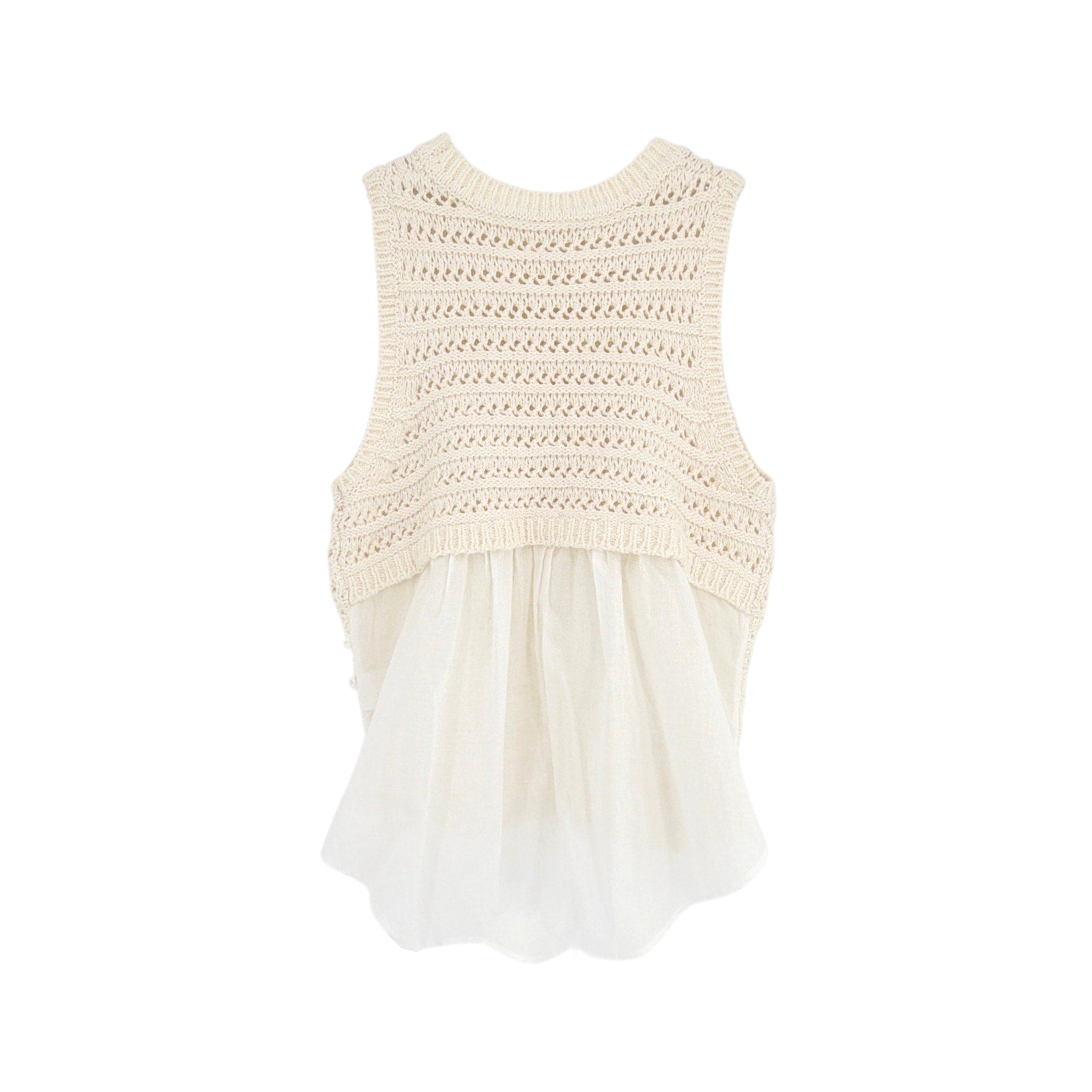 VERONICA BEARD Sade Mixed Media Tank in Ivory S Veronica Beard