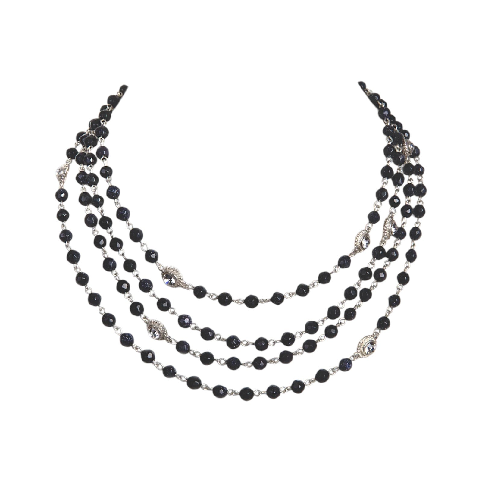 VIRGINS SAINTS & ANGELS VSA Magdalena Semi-Precious Blue Goldstone in Silver Virgins Saints & Angels