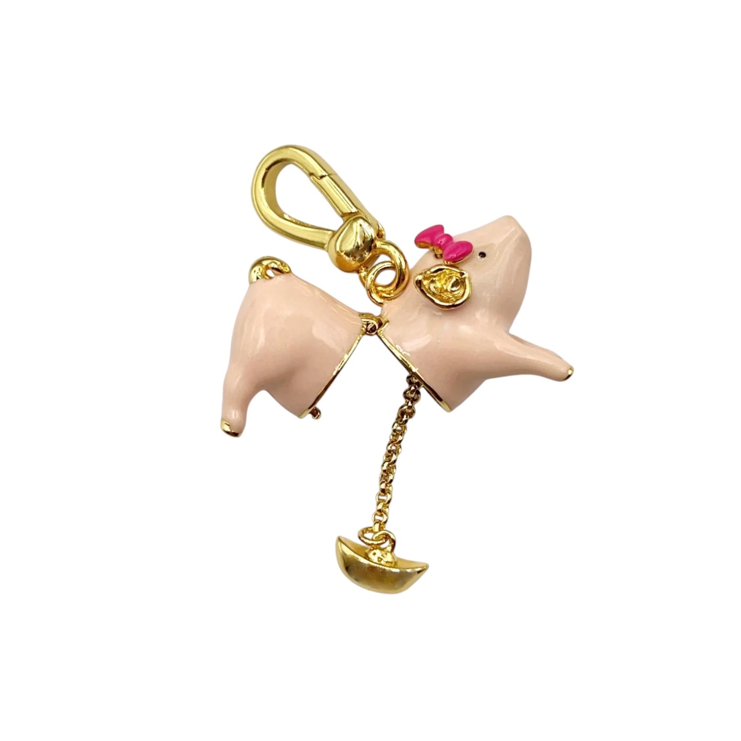 JUICY GRAPE Enamel Pink Pig Locket Charm Pendant