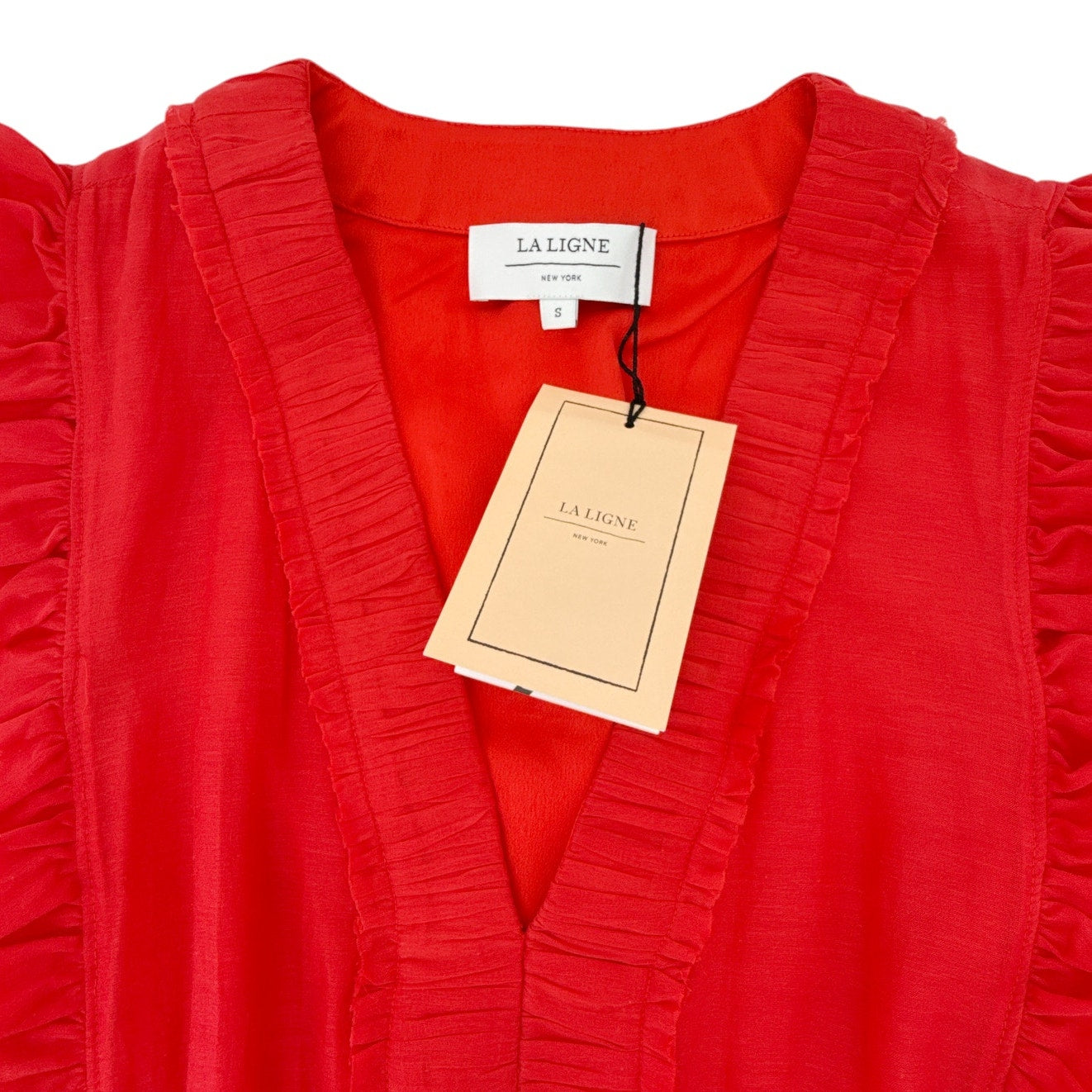 LA LIGNE Marta Dress in Deep Coral S