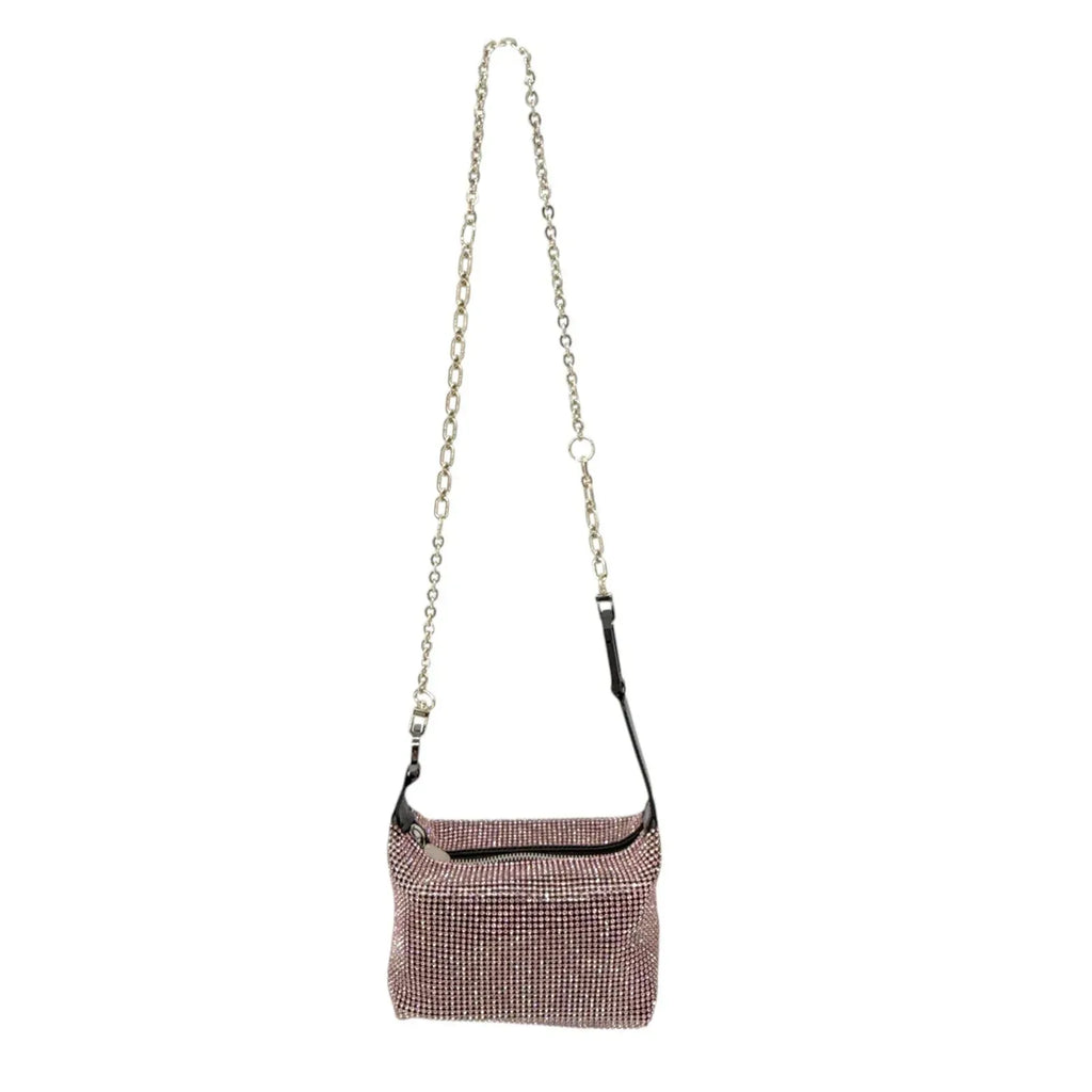 EERA Moon Bag Crystal Mesh Pink | Black Snap Hook - flyKAMP