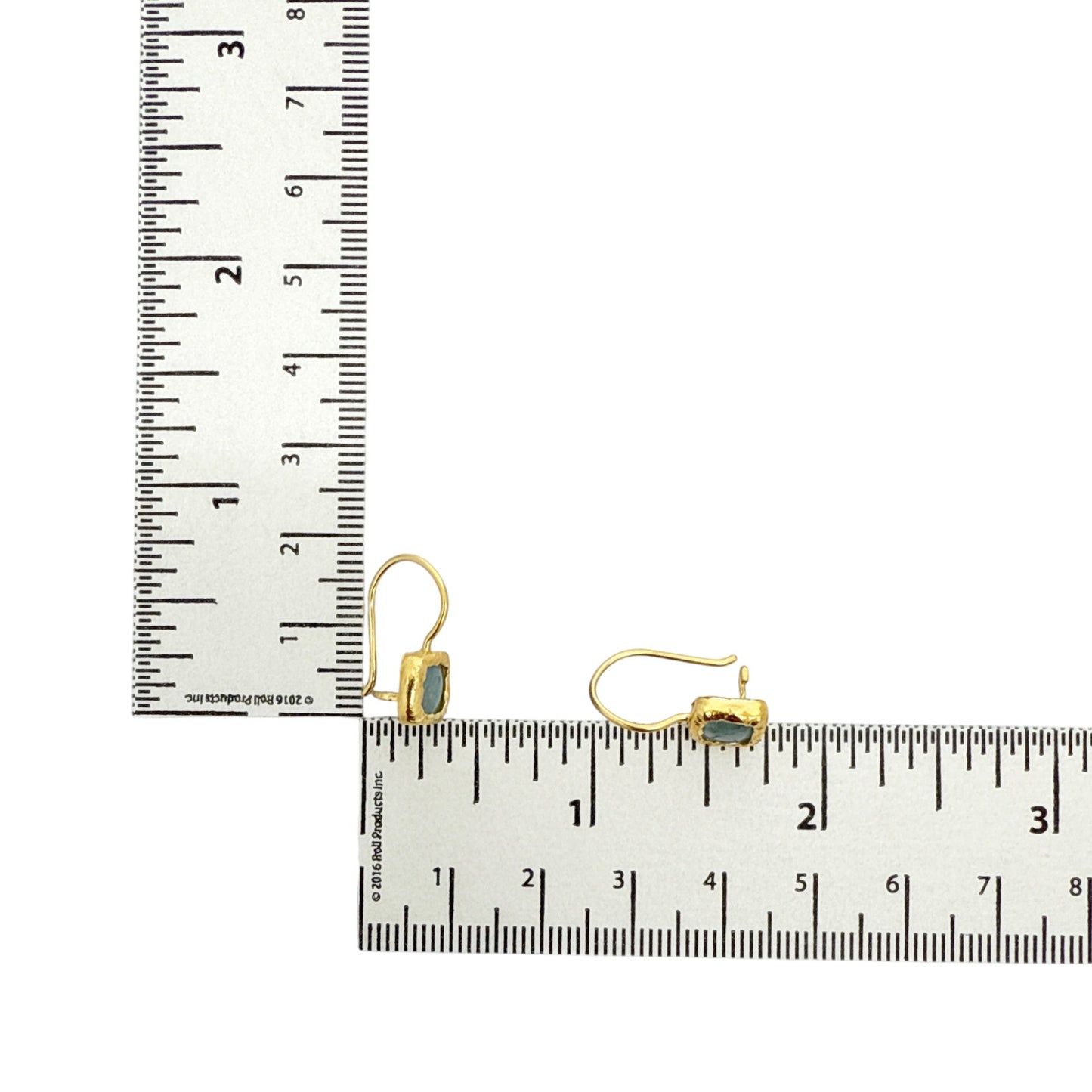 SILPADA Mediterra Natural Aquamarine Petite Drop Earrings in 14K Gold-Plated SS