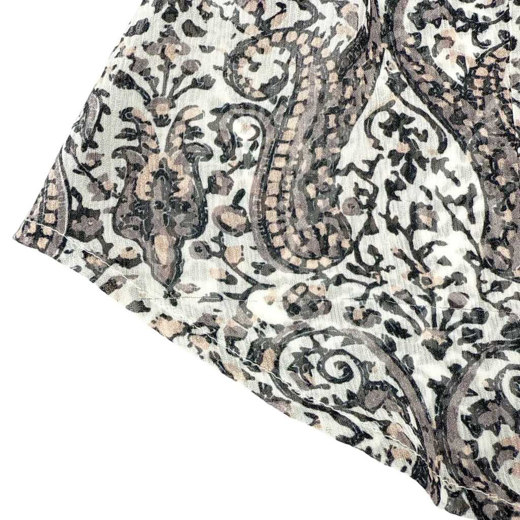 PAIGE Cleobelle Printed Femme Blouse in White/Rabbit/Rose-Santina Pais XS - flyKAMP