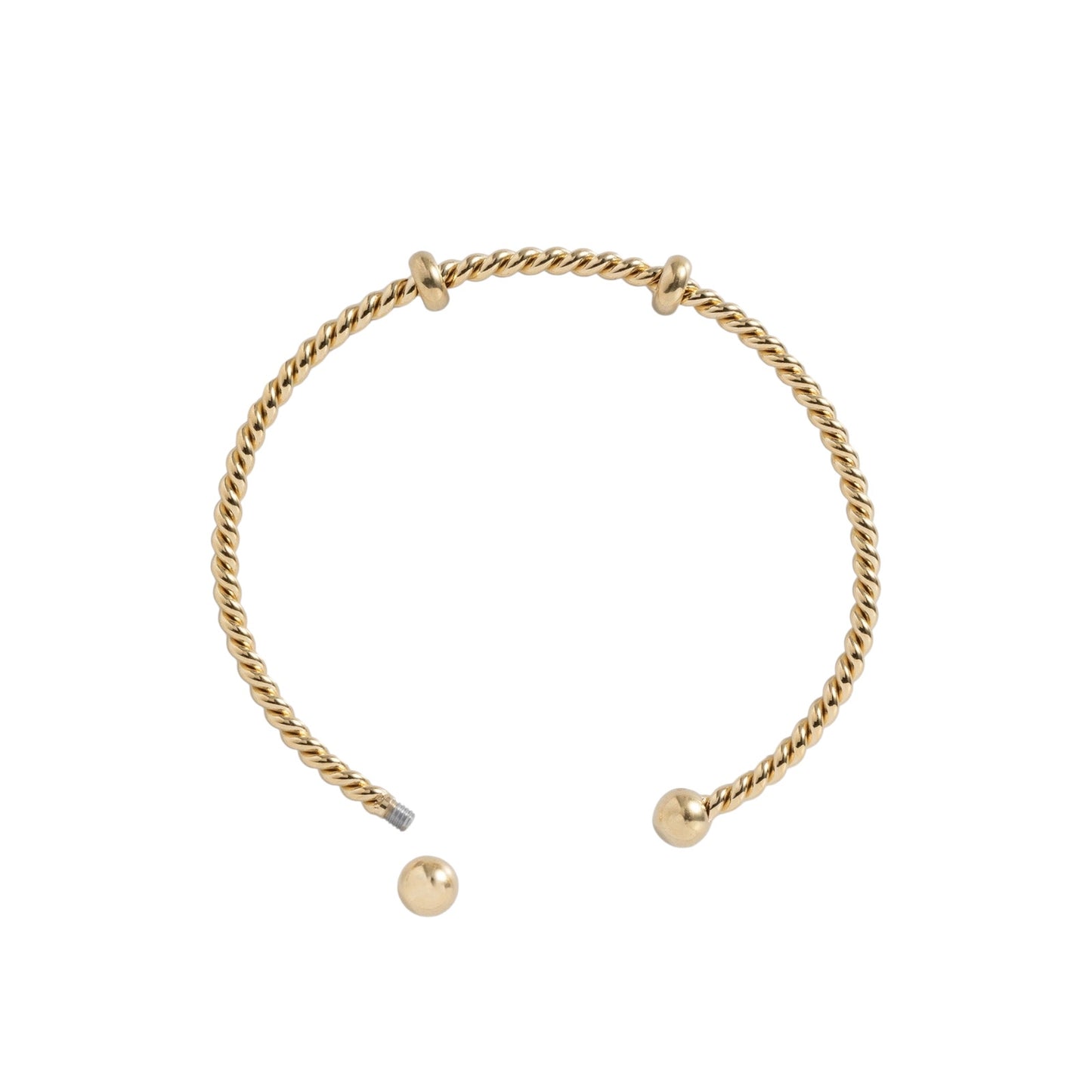 ALEX+ANI French Rope Charm Bracelet Cuff in Gold