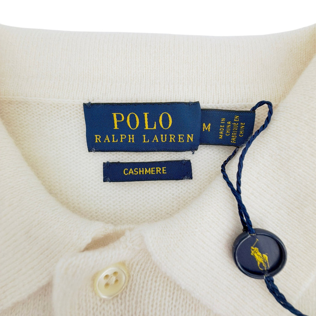 POLO RALPH LAUREN Cashmere Polo Shirt in Chic Cream in M Polo Ralph Lauren