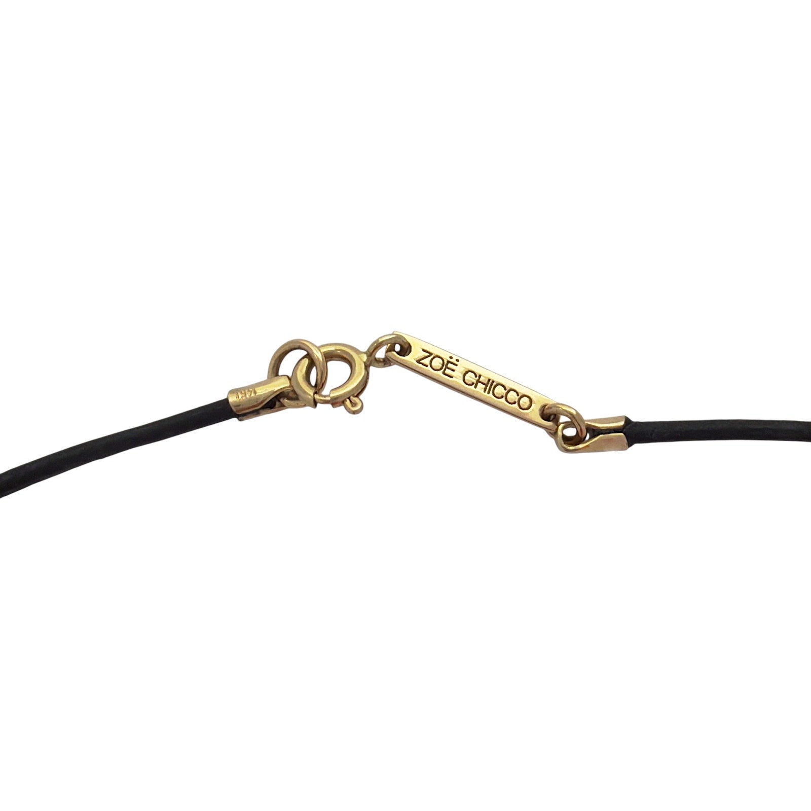 ZOE CHICCO 14k Gold Leather Cord Necklace in Black Zoe Chicco