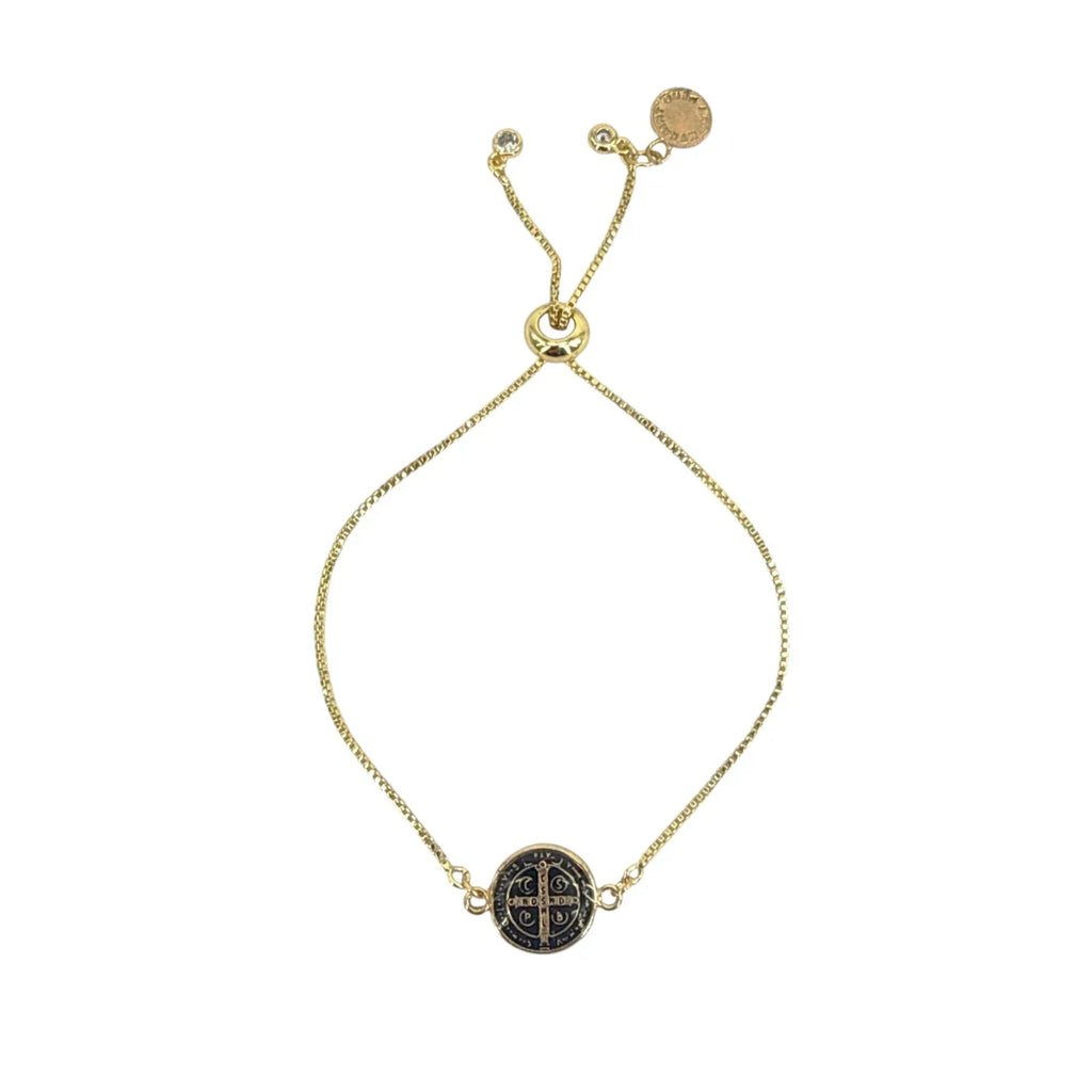 MY SAINT MY HERO Jubilee Benedictine Bracelet in Black & Gold - flyKAMP