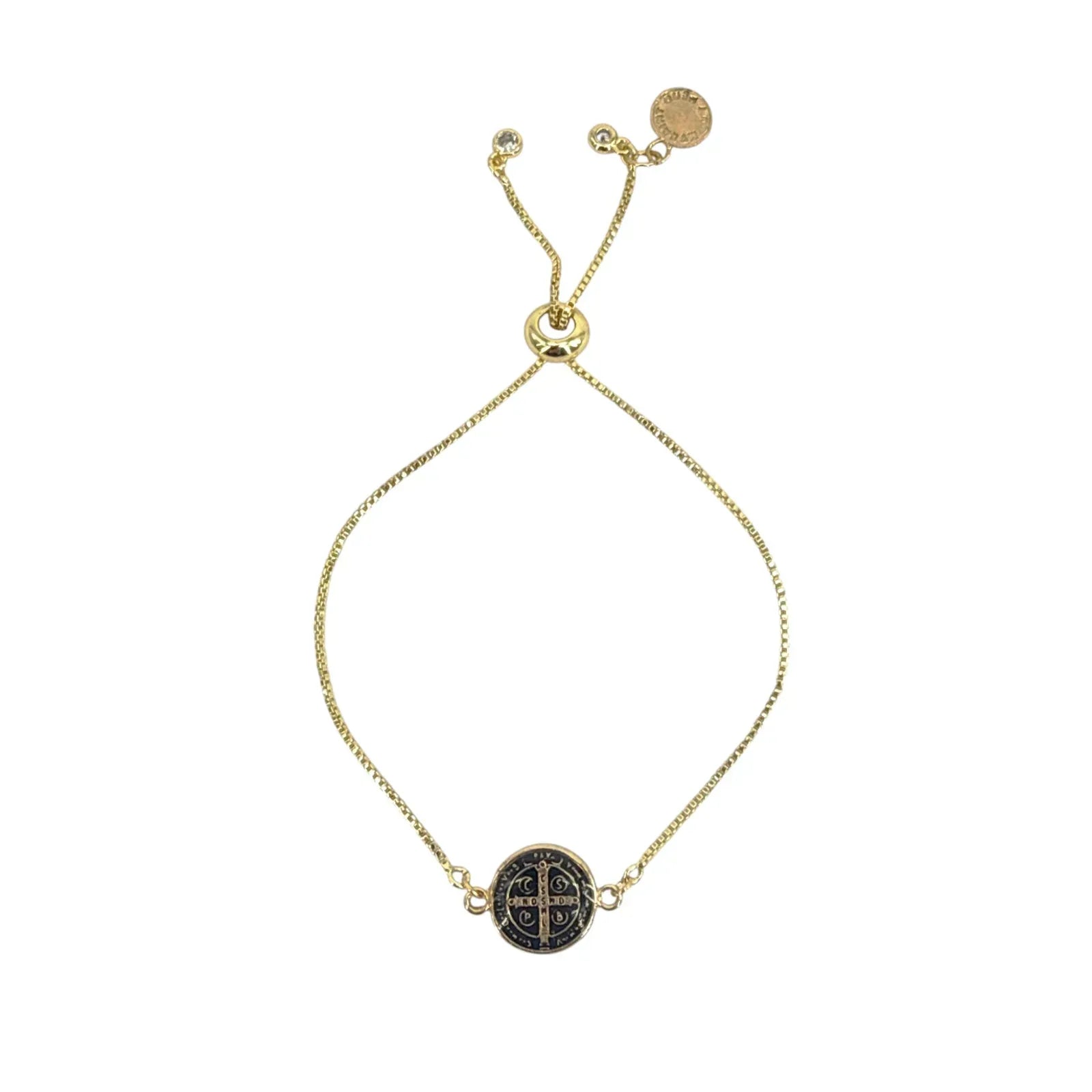 MY SAINT MY HERO Jubilee Benedictine Bracelet in Black & Gold - flyKAMP