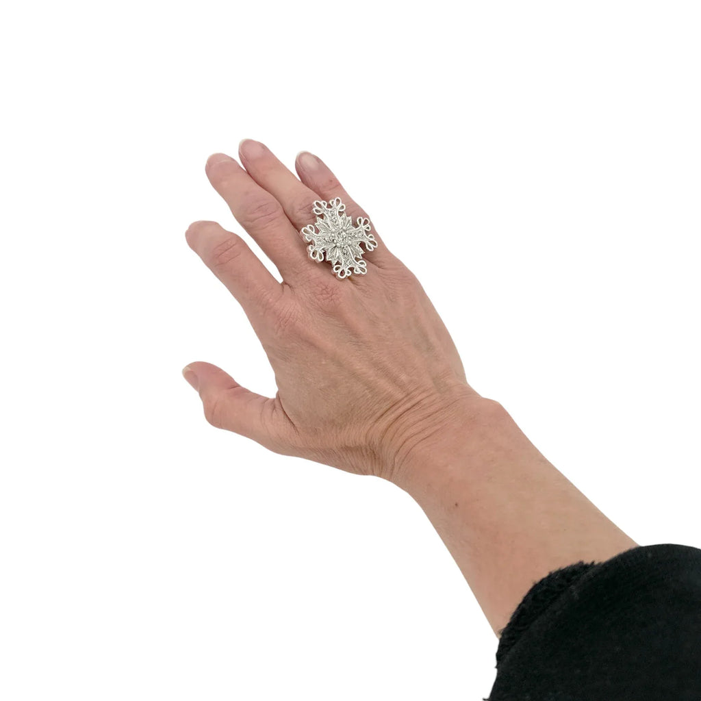 VIRGINS SAINTS & ANGELS VSA Electra Cross Ring in Silver Size 6 - flyKAMP