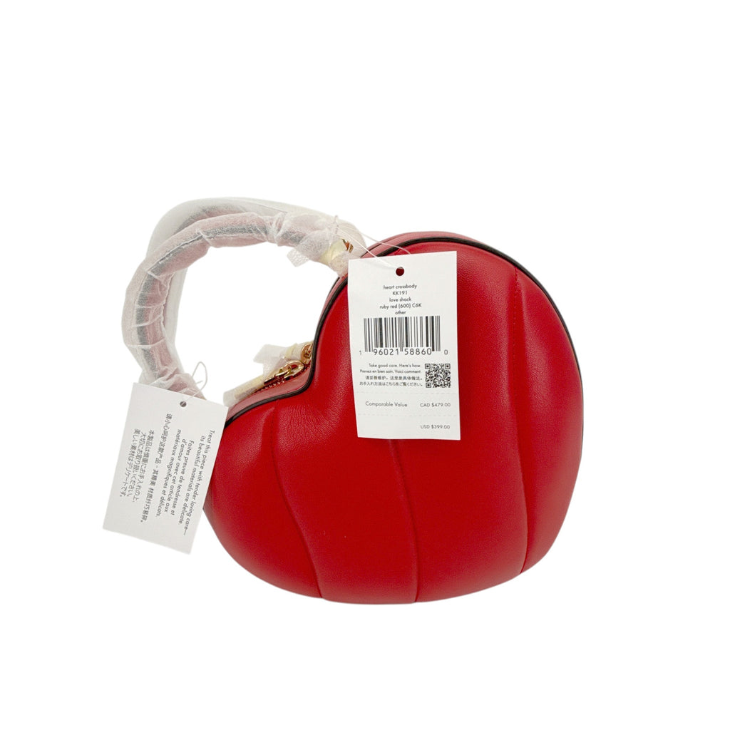 KATE SPADE New York Love Shack Quilted 3D Heart Crossbody in Ruby Red Kate Spade