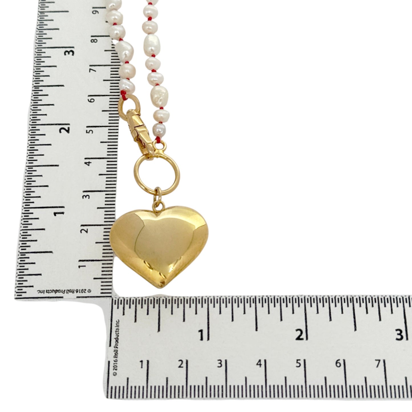 MAISON IREM Big Heart Necklace Pearl & Gold