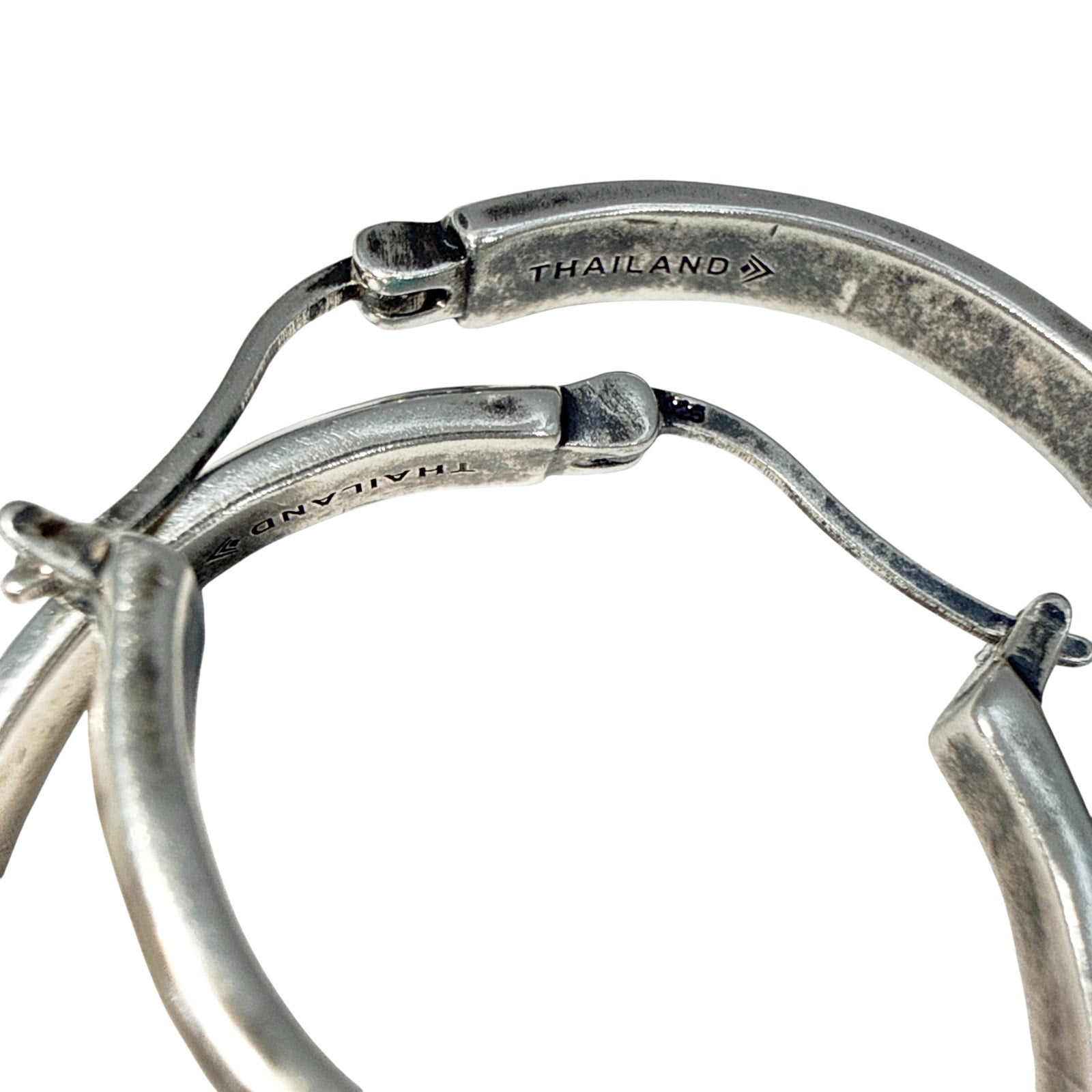 SILPADA Beginner's Luck Silver Compressed Turquoise Hoop Earrings