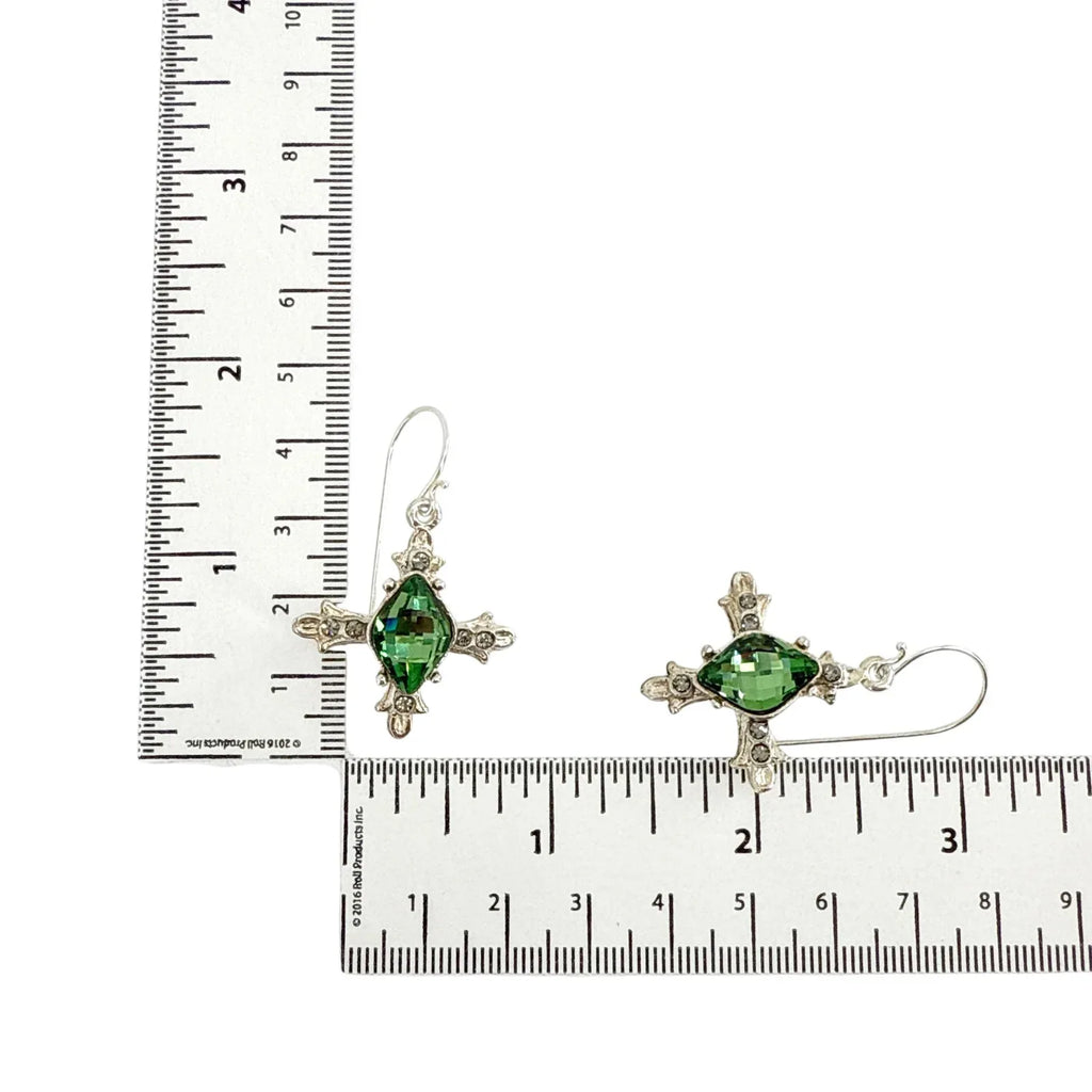 VIRGINS SAINTS & ANGELS VSA Ice Cross Earrings in Silver & Aqua - flyKAMP