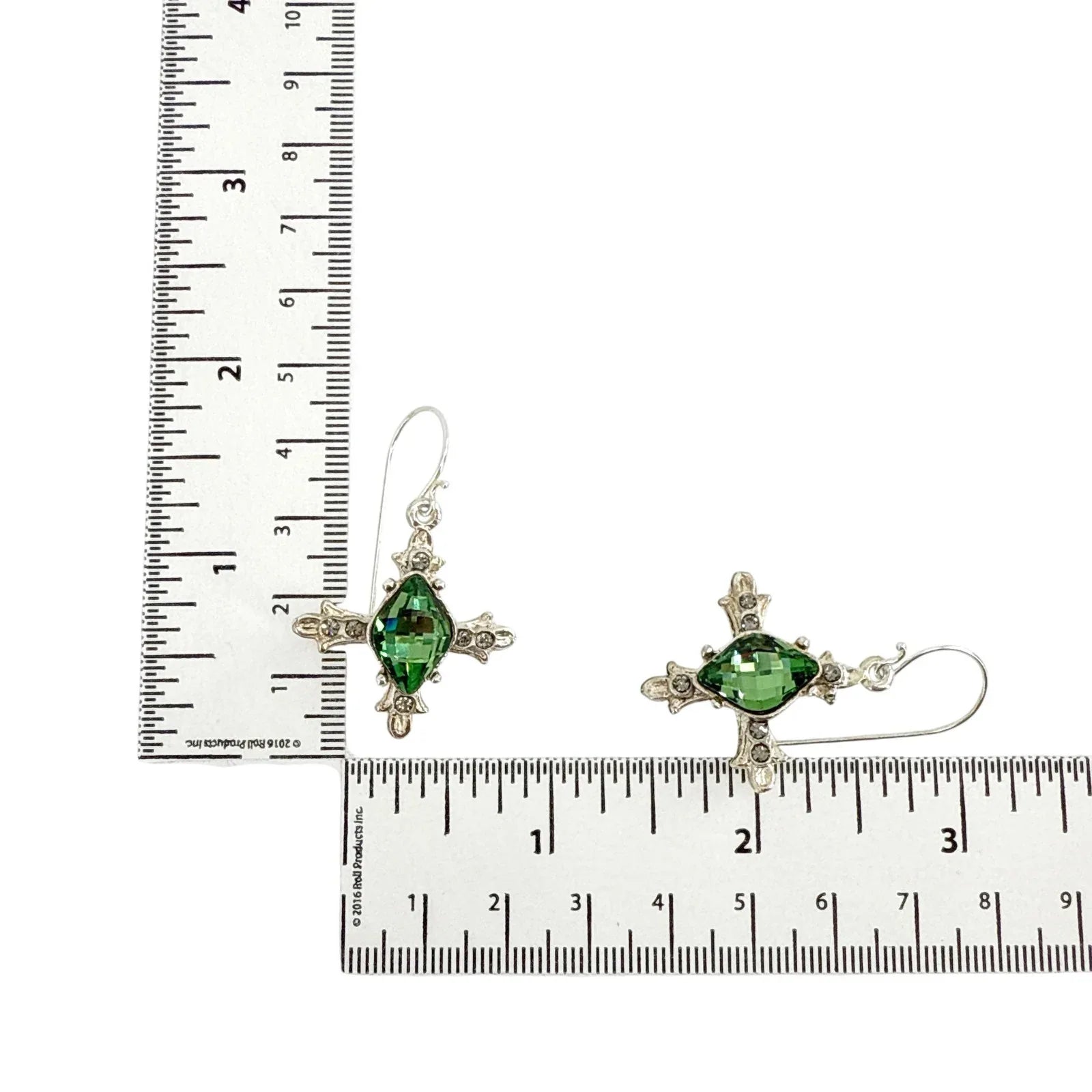 VIRGINS SAINTS & ANGELS VSA Ice Cross Earrings in Silver & Aqua - flyKAMP