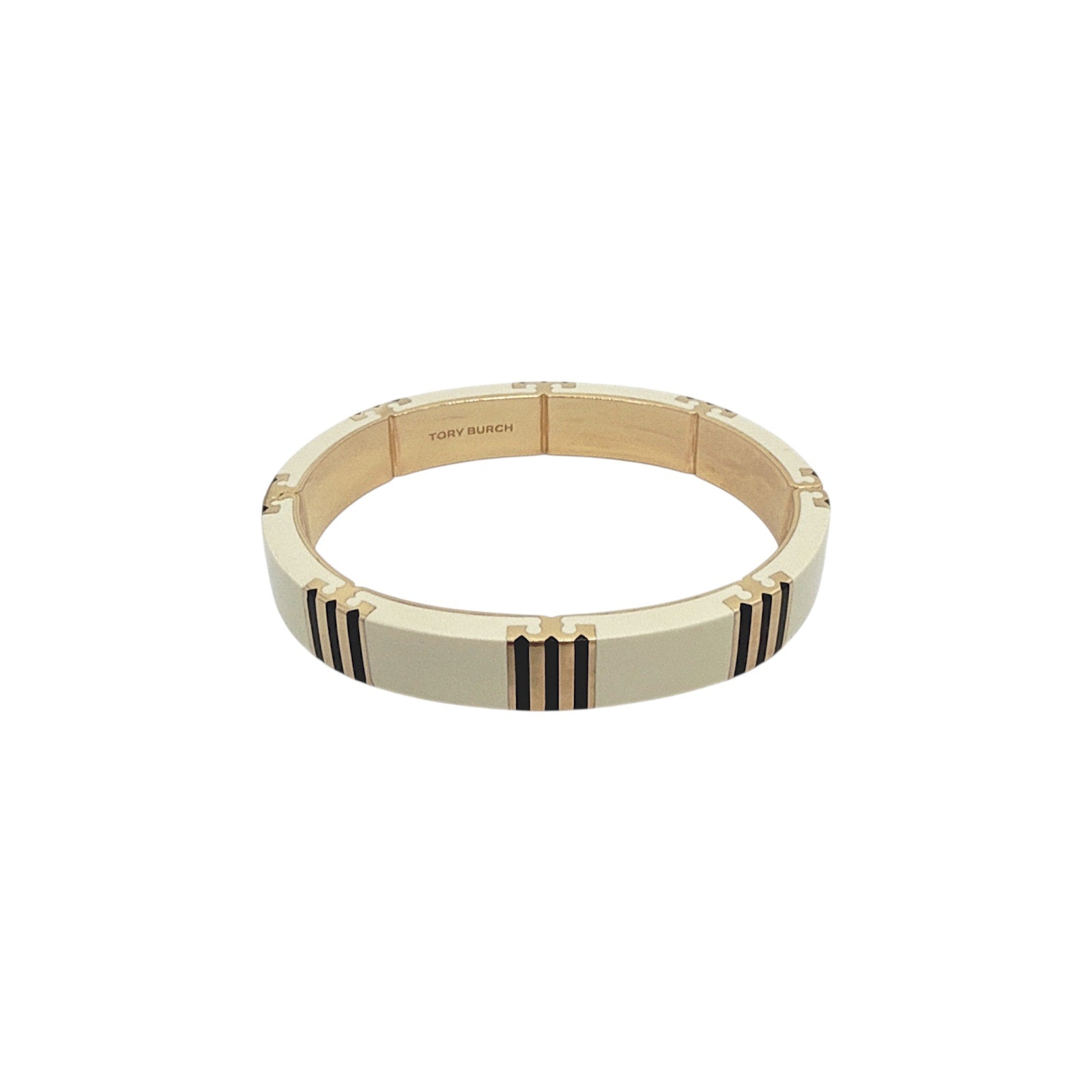 TORY BURCH Icon Enamel Bracelet in Tory Gold / New Ivory / Black Tory Burch
