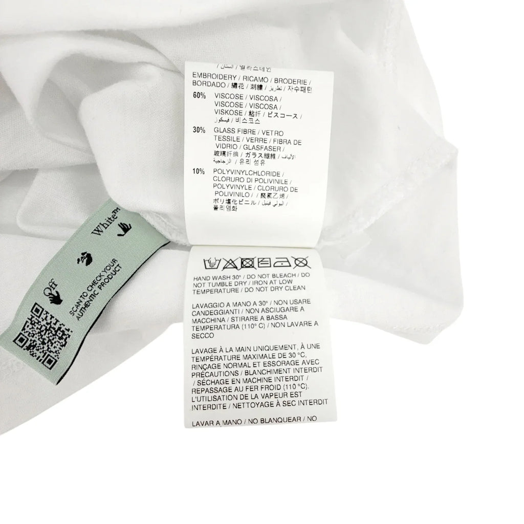 OFF WHITE Embroidered Mini Floral Arrows Tee S - flyKAMP