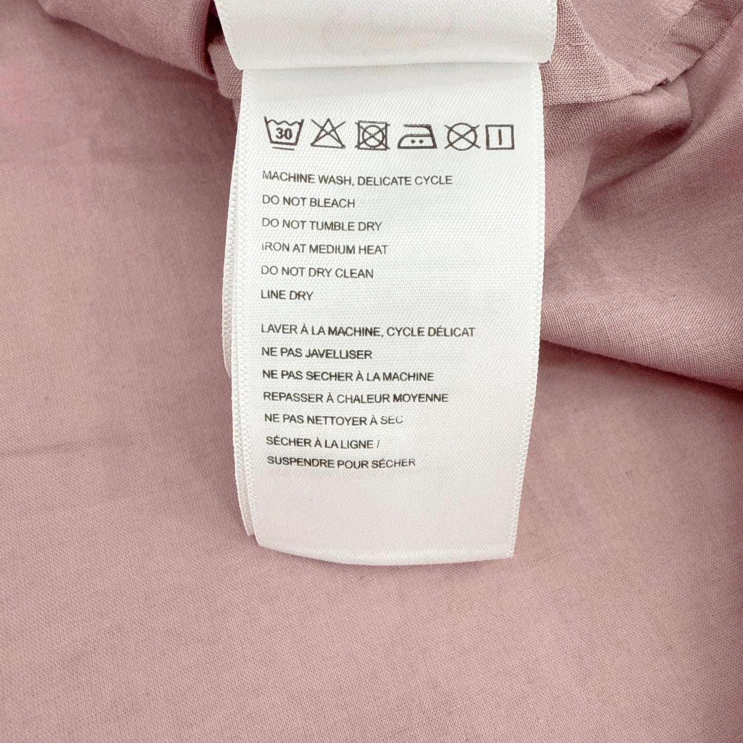 FARM RIO Pleated Yoke Blouse Light Pink S