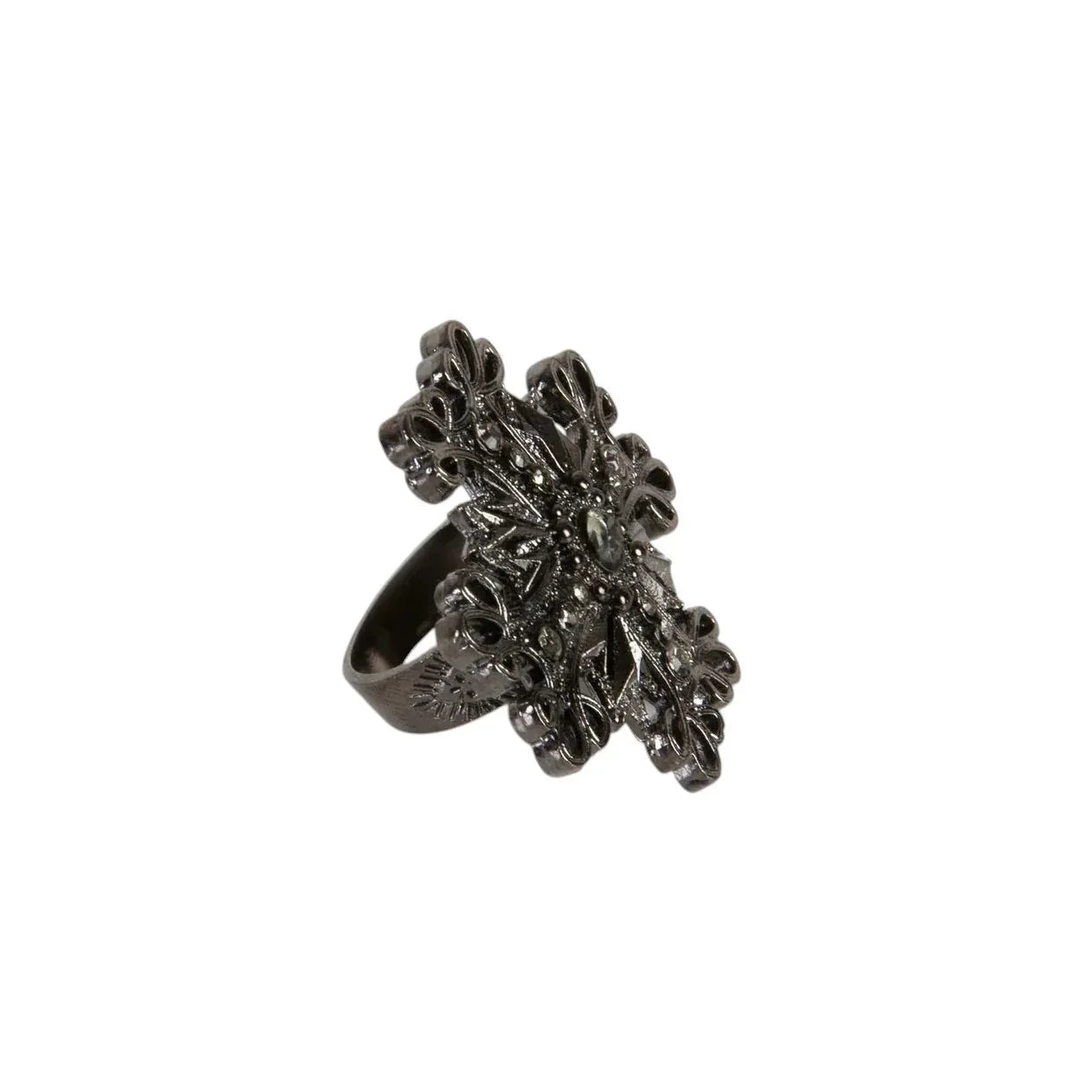 VIRGINS SAINTS & ANGELS VSA Electra Cross Ring in Gunmetal Size 7 - flyKAMP