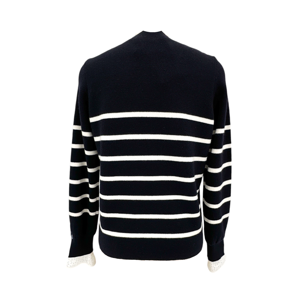 3.1 PHILLIP LIM Sailor Stripe Lace Cuff Sweater S 3.1 Phillip Lim