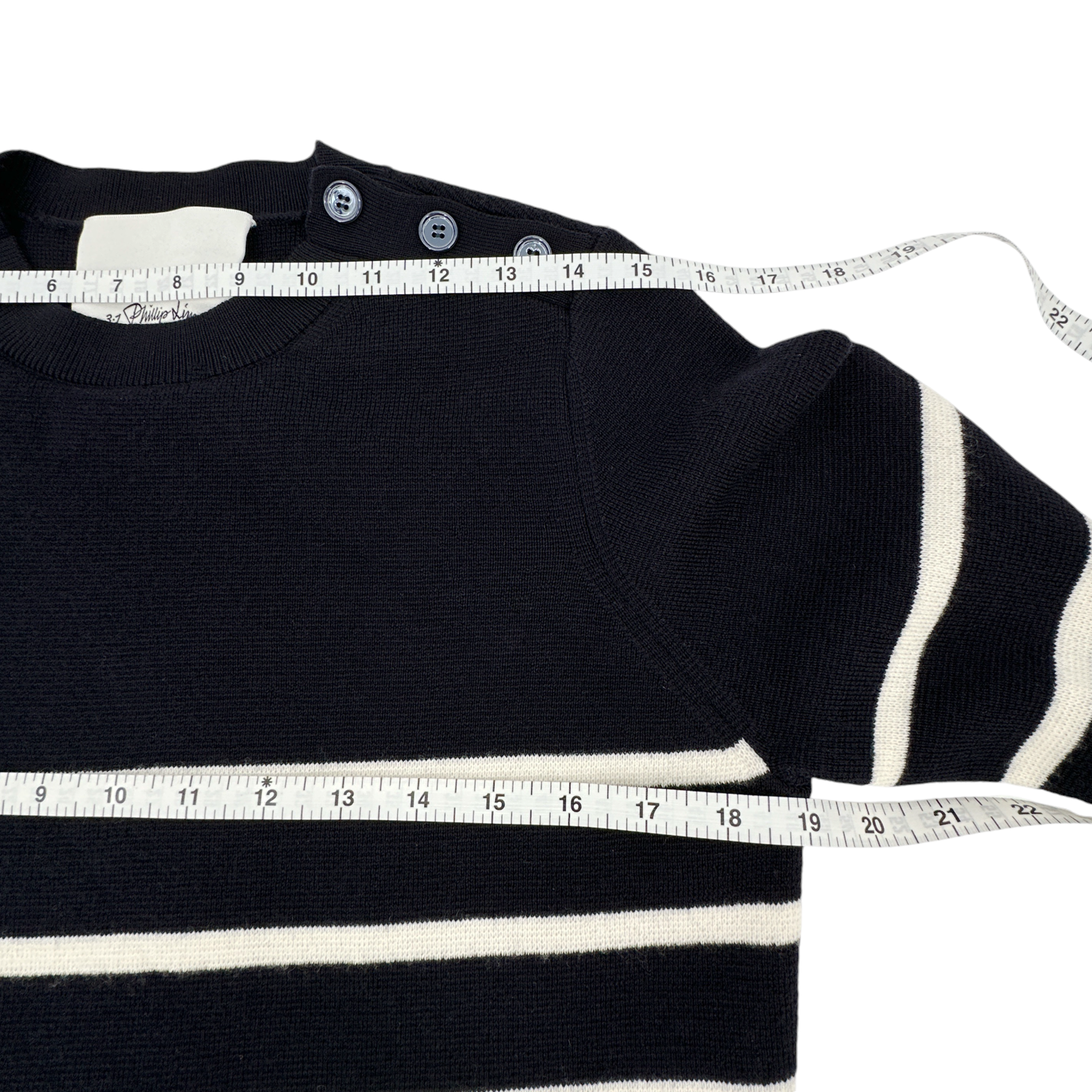 3.1 PHILLIP LIM Sailor Stripe Lace Cuff Sweater S 3.1 Phillip Lim