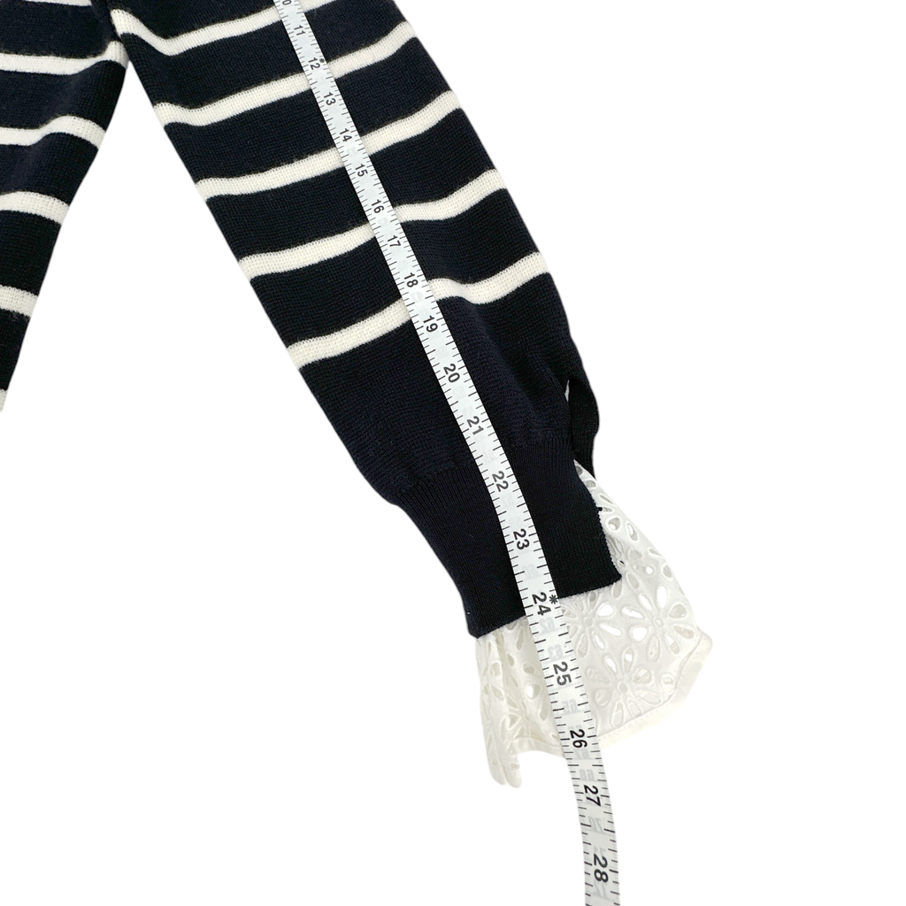 3.1 PHILLIP LIM Sailor Stripe Lace Cuff Sweater S 3.1 Phillip Lim