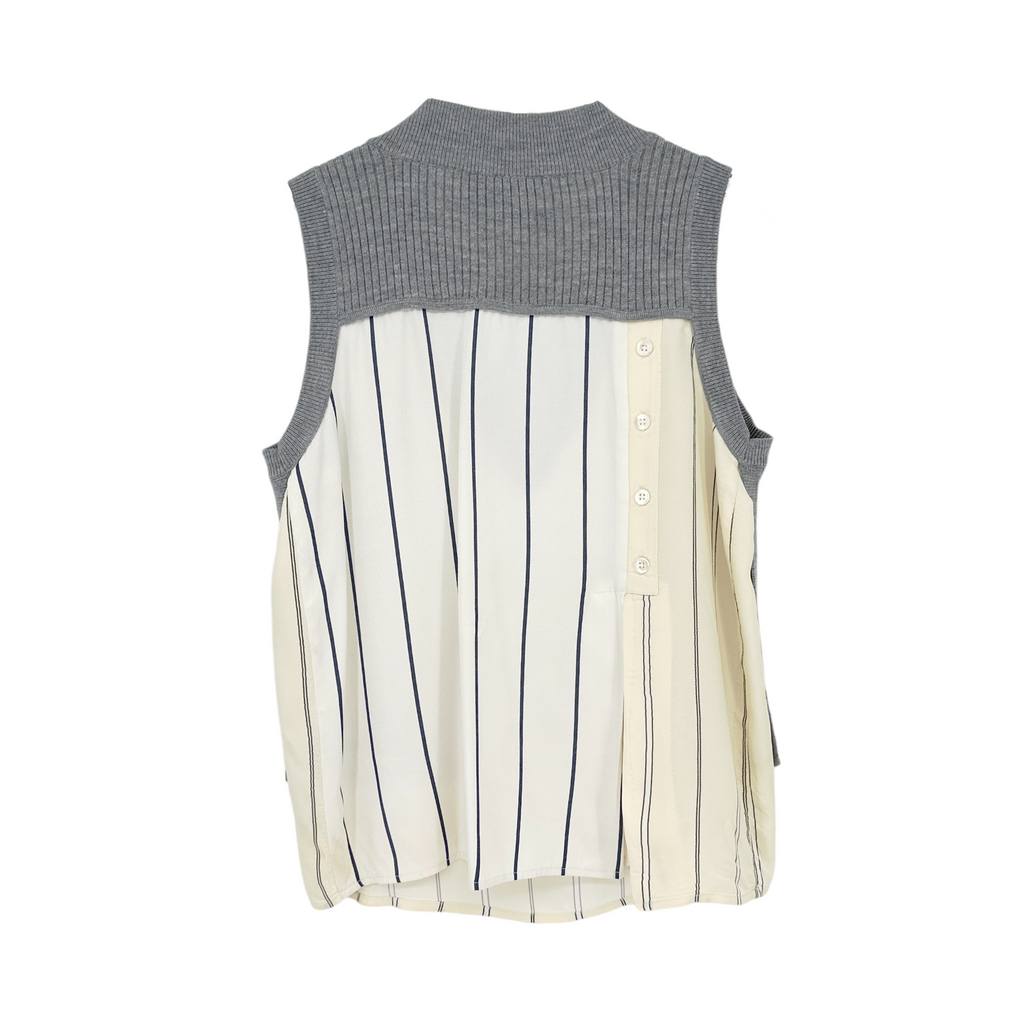3.1 PHILLIP LIM Stripe Silk & Knit Top XS 3.1 Phillip Lim