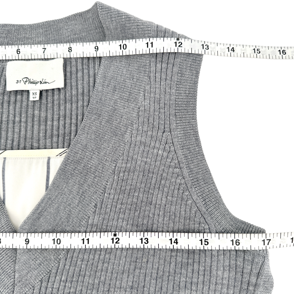 3.1 PHILLIP LIM Stripe Silk & Knit Top XS 3.1 Phillip Lim