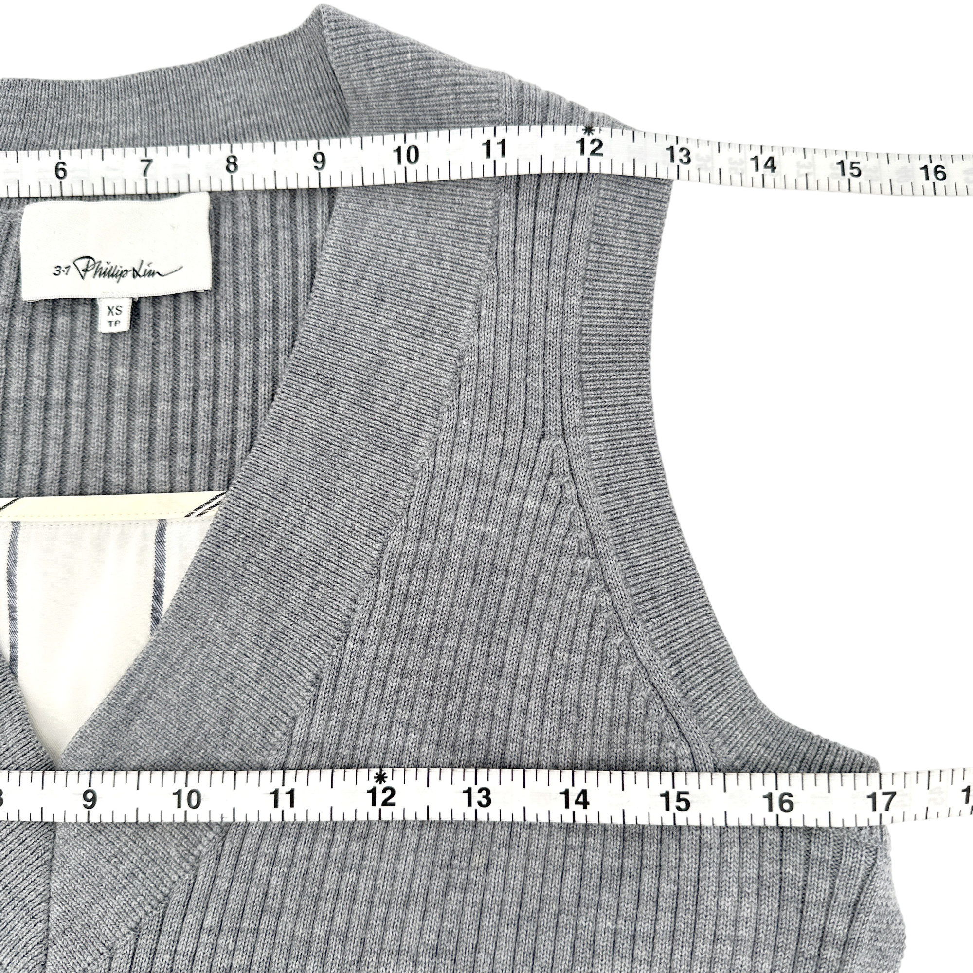 3.1 PHILLIP LIM Stripe Silk & Knit Top XS 3.1 Phillip Lim