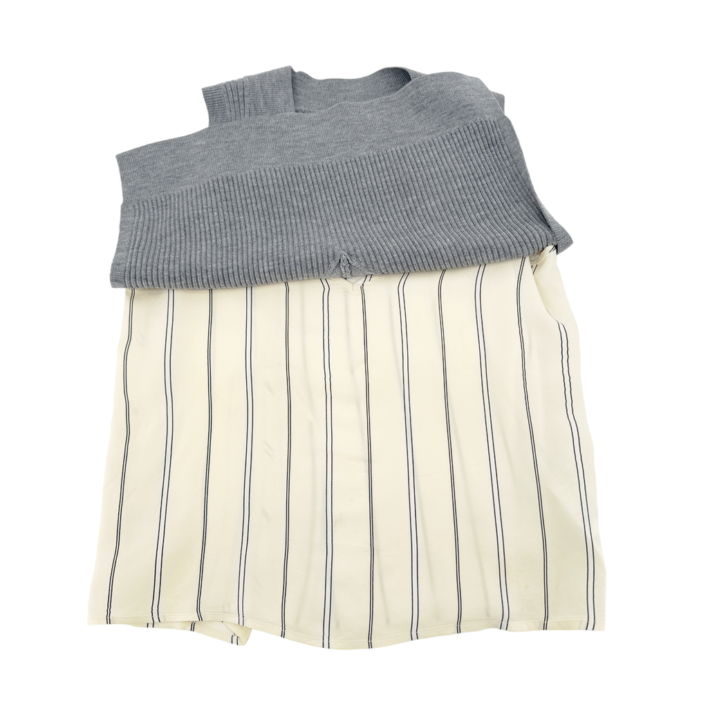 3.1 PHILLIP LIM Stripe Silk & Knit Top XS 3.1 Phillip Lim