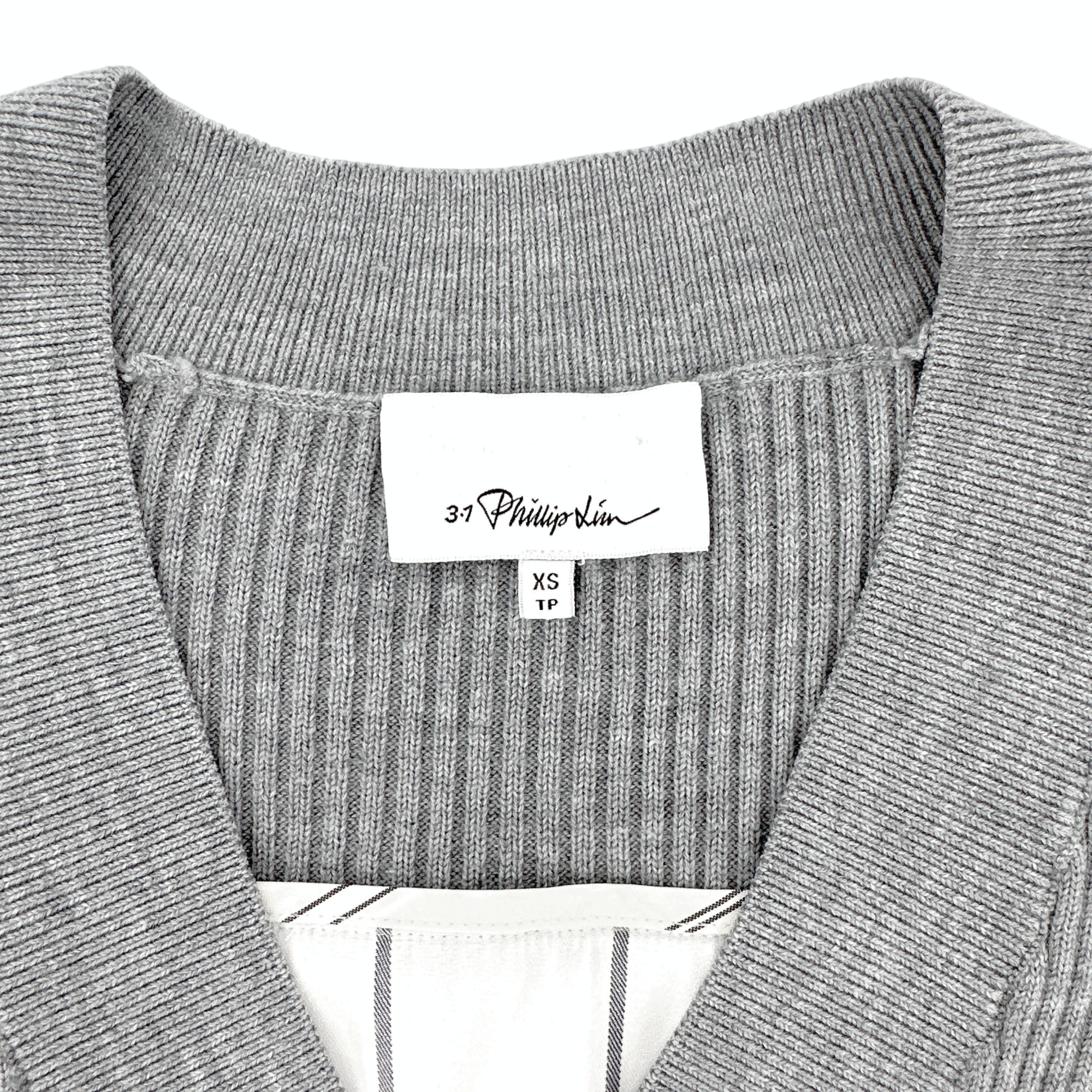 3.1 PHILLIP LIM Stripe Silk & Knit Top XS 3.1 Phillip Lim