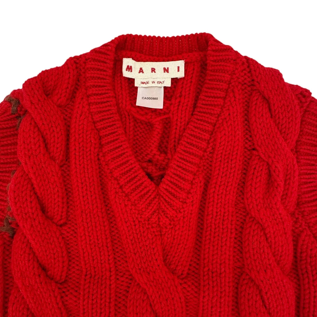 MARNI Cable Knit Wool Vest IT36 - flyKAMP