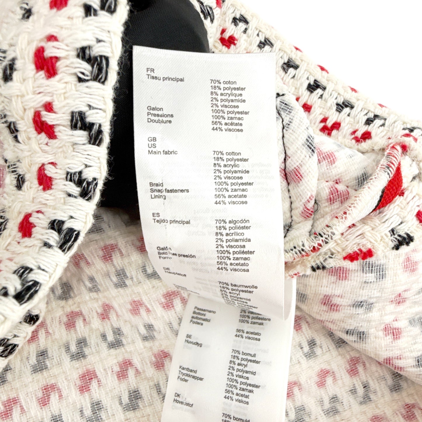 MAJE Irona Tweed Skort in Ecru, Red, & Navy FR36|S