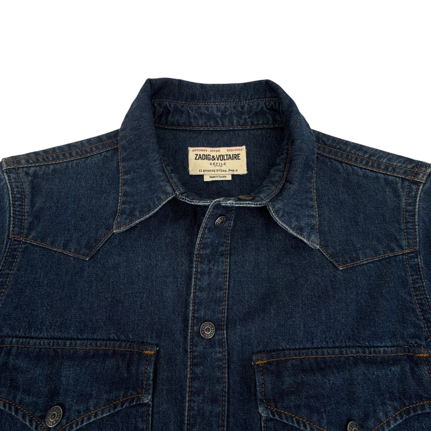 ZADIG & VOLTAIRE Thelma Eco Strass Denim Shirt S